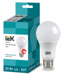 Лампа светодиод 20Вт груша А60/A70 Е27 4000К 1800Лм матовая IEK (10/100)