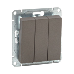 Механизм выключателя, трёхклавишный, мокко Эпика EKF