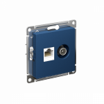 Розетка 2гн комп+ТВ RJ45+TV с/у аквамарин механизм AtlasDesign Systeme Electric (1/10)