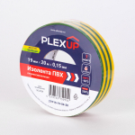 Изолента ПВХ 19мм-20м желто-зеленая PLEXUP Изолента ПВХ 19мм-20м желто-зеленая PLEXUP