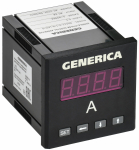 Амперметр цифр. щит. 1-ф. 72х72 LED GENERICA Амперметр цифр. щит. 1-ф. 72х72 LED GENERICA