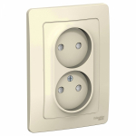 Розетка 2гн без З/К шторки с/у молочный 16А Blanca Systeme Electric