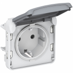 Розетка 1гн с З/К с крыш. с/у серый в сборе винт.клем. 16А IP55 Plexo Legrand  (1/10)