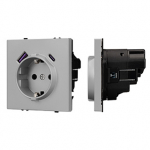 Механизм розетки с USB зарядкой SCT-NOBE-MUAC-SFPL-IS (230V, 16A) (Arlight, Никель)