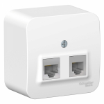 Розетка 2гн комп+ТФ RJ45+RJ11 о/у белый изол.пласт. кат.5е IP20 Blanca Schneider Electric