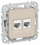 FLITE Роз. 2-я комп. RJ45 кат.6 UTP РК6-2-0-ФлЛ льн. IEK