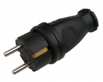 Вилка прямая с З/К черная каучук 16А IP44 9210 IN HOME (1/20)