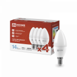 Лампа светодиодная LED-СВЕЧА-VC 4PACK 14Вт 230В Е14 6500К 1330Лм (4шт./упак) IN HOME Лампа светодиодная LED-СВЕЧА-VC 4PACK 14Вт 230В Е14 6500К 1330Лм (4шт./упак) IN HOME