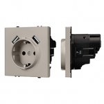 Механизм розетки с USB зарядкой SCT-NOBE-MUAA-SFPL-CA (230V, 16A) (Arlight, Кашемир)