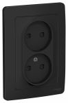 Розетка 2гн без З/К шторки с/у антрацит 16А Blanca Systeme Electric