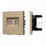 ARL NOBE Розетка компьютерная двойная софт-тач золотой песок SCT-MPC2-SFPL-GD (2хRJ-45, CAT6) (Arlight, -)