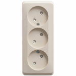 Розетка 3гн без З/К шторки о/у крем 16А IP20 Этюд Systeme Electric
