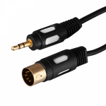 Шнур DIN 5PIN Plug - 3,5мм Stereo Plug 1,5м (GOLD) REXANT (1/10/200)