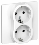 Розетка 2гн с З/К с/у белый в сборе быстрозажим 16А РС12-0-К-ФлБ FLITE IEK (1/60)