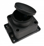Колодка 1гн с З/К черная каучук с скрышкой IP44 9321 IN HOME