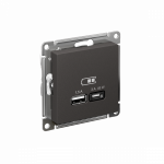 Розетка 2гн USB+USB A+C с/у базальт механизм высокоскор.заряд. QC PD AtlasDesign Systeme Electric