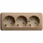 Розетка 3гн с З/К шторки о/у сосна 16А IP20 Этюд Systeme Electric  (1/9)