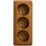 Розетка 3гн с З/К шторки о/у бук 16А IP20 Этюд Systeme Electric