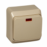 Выключатель 1кл с подсв о/у крем IP20 Этюд Systeme Electric  (1/25/200)