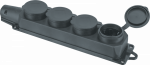 Колодка 4гн с З/К черная каучук с крышкой IP44 NCA-BLR2-04-16A-E-IP44-BL Navigator