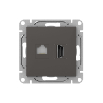 Механизм розетки HDMI+RJ45 (cat5), мокко Эпика EKF