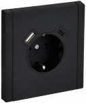 FORTE&PIANO Роз. з/к/ш в/к 16А USB A+C 18Вт FP147M чер. IEK FORTE&PIANO Роз. з/к/ш в/к 16А USB A+C 18Вт FP147M чер. IEK