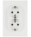 Розетка ЭРА Arktik 16-2104-01 двойная с заземлением 2X2P+E Schuko 16А-250В белый Розетка ЭРА Arktik 16-2104-01 двойная с заземлением 2X2P+E Schuko 16А-250В белый