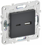 Розетка 2гн USB+USB A+C с/у титан механизм 18Вт SK-R13T SKANDY IEK (1/10/100)