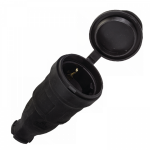 Колодка 1гн с З/К черная каучук с крышкой переносная IP44 EKF  (1/25/100)