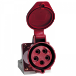 Розетка стационарная силовая ССИ-135 3Р+РЕ+N 63А 380В о/у красный IP67 EKF (1)