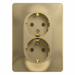 Розетка 2гн с З/К с/у титан в сборе 16А Glossa Systeme Electric  (1/10/60)