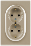 Розетка ЭРА Arktik 16-2104-04 двойная с заземлением 2X2P+E Schuko 16А-250В шампань Розетка ЭРА Arktik 16-2104-04 двойная с заземлением 2X2P+E Schuko 16А-250В шампань