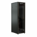 WRline Шкаф напольный 19-дюймовый, 47U, 2277х600х1200 мм (ВхШхГ), передняя стеклянная дверь со стальными перфорированными боковинами, задняя дверь спл
