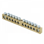 Шина нулевая 125.12 125А 12-отверстий латунь крепеж по центру EKF  (10/220)