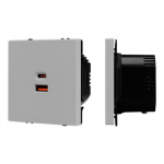 ARL NOBE USB Розетка тип A+C софт-тач никель SCT-MUAC-SFPL-FC-IS (65W, QC3) (Arlight, -)