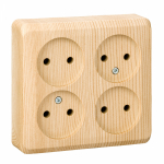 Розетка 4гн без З/К о/у сосна 16А IP20 Этюд Systeme Electric