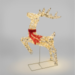 Светодиодная фигура бегущий Олень 88см, цвет свечения теплый белый, питание от трансформатора, IP44 NEON-NIGHT