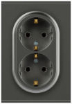 Розетка ЭРА Arktik 16-2104-06 двойная с заземлением 2X2P+E Schuko 16А-250В графит Розетка ЭРА Arktik 16-2104-06 двойная с заземлением 2X2P+E Schuko 16А-250В графит