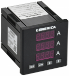 Амперметр цифр. щит. 3-ф. 72х72 LED GENERICA Амперметр цифр. щит. 3-ф. 72х72 LED GENERICA