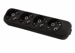 Колодка К4-3100 с/з 4 розетки 16А 250В черная PLEXUP Колодка К4-3100 с/з 4 розетки 16А 250В черная PLEXUP