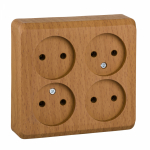 Розетка 4гн без З/К о/у бук 16А IP20 Этюд Systeme Electric