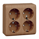 Розетка 4гн с З/К шторки о/у бук 16А IP20 Этюд Systeme Electric