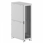 Шкаф напольный разобранный 19   IT-CQE-N 47U 600x1000мм, крыша с вырубкой, дверь перф. и двойная перф., двойные боковые панели, серый RAL7035