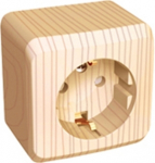 Розетка 1гн с З/К шторки о/у сосна 16А IP20 Этюд Systeme Electric  (1/17/136)