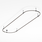 Основание ART-APRIORI-OVAL-ROD-200-3000x1000 (BK) (Arlight, IP20 Металл, 3 года)
