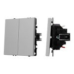 Механизм звонкового выключателя двухклавишный SWT-NOBE-MKR2-SFPL-IS (230V, 10A) (Arlight, Никель)