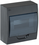 Бокс ЩРН-П-8мод настен пласт чер (дв.прозр) IP41 KREPTA IEK (1/20)