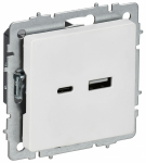 BRITE Роз. USB A+C 18Вт РЮ11-1-БрАБ а/б IEK