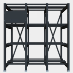 Стеллаж 4 полочный 2 ряда 1360х935х1430