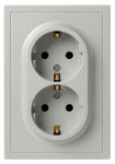 Розетка ЭРА Galaxy 15-2104-03 с заземлением двойная 2X2P+E Schuko 16А-250В IP20 алюминий Розетка ЭРА Galaxy 15-2104-03 с заземлением двойная 2X2P+E Schuko 16А-250В IP20 алюминий